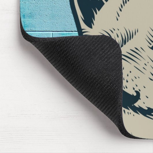 Mustache Chihuahua Graffiti Wall Monogram Mousepad (Ecke)