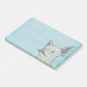 Mustache Chihuahua Graffiti Wall Post-it Klebezettel (angewinkelt)