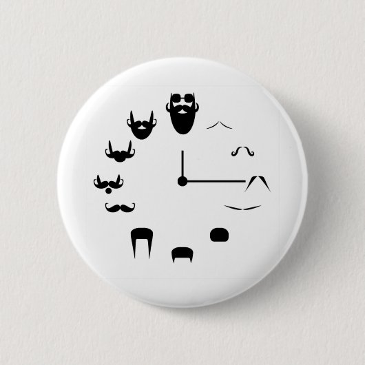 Mustache Clockface Button (Vorderseite)