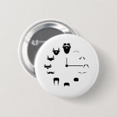 Mustache Clockface Button (Vorne & Hinten)