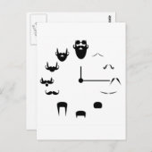 Mustache Clockface Postkarte (Vorne/Hinten)