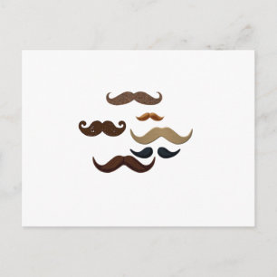 Mustache Collage Hair Add Name Add Color Text Postkarte