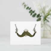 Mustache Cowboy Postkarte (Stehend Vorderseite)