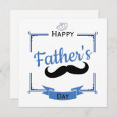 Mustache & Crown Vatertag Einladung (Vorne/Hinten)