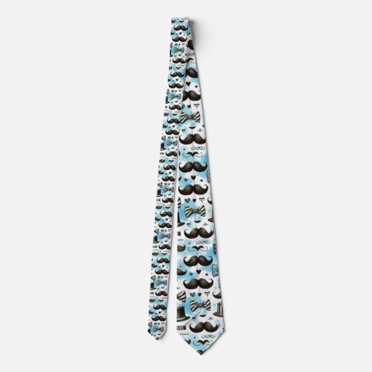 Mustache Dapper Pattern Necktie Tie Krawatte (Rückseite)