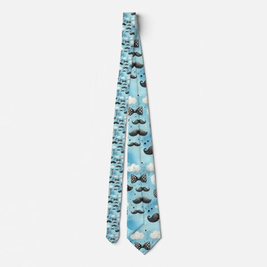 Mustache Dapper Pattern Necktie Tie Krawatte (Rückseite)