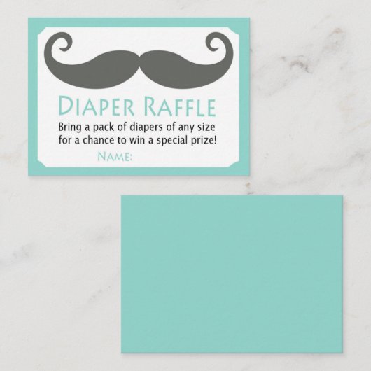 Mustache Diaper Raffles Tickets (Vorne/Hinten)