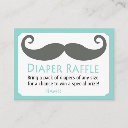 Mustache Diaper Raffles Tickets (Vorderseite)