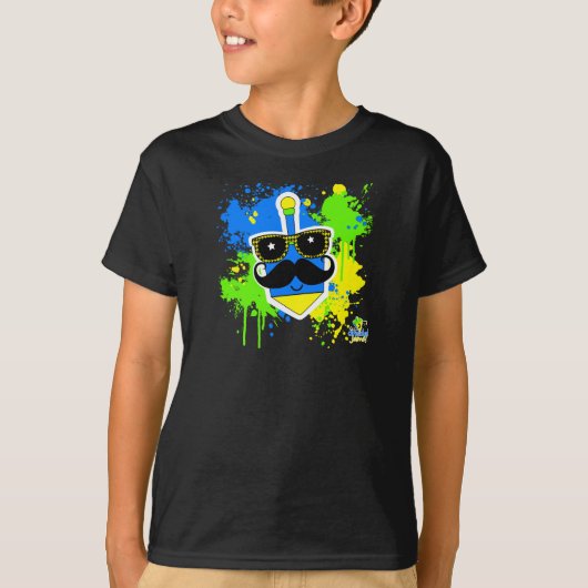Mustache Dreidel - Dark Shirt (Vorderseite)