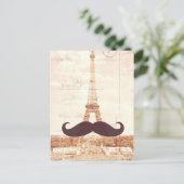Mustache Eiffel Tower Postkarte (Stehend Vorderseite)