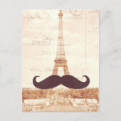 Mustache Eiffel Tower Postkarte (Vorderseite)
