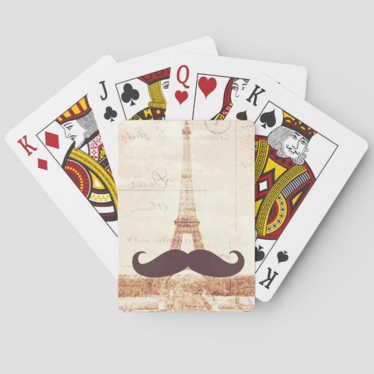Mustache Eiffel Tower Spielkarten (Rückseite)