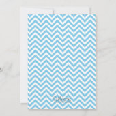 Mustache Einladungen zum Geburtstag (blau Zickzack (Rückseite)