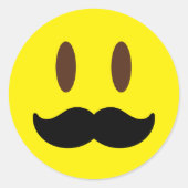 Mustache Emoji Man Stickers (Vorderseite)