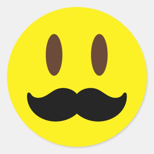 Mustache Emoji Man Stickers (Vorderseite)