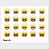 Mustache Emoji Sigh Party Sticker (Blatt)