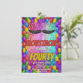 Mustache Facial Hair Hipster Stache Party Einladun Einladung (Stehend Vorderseite)