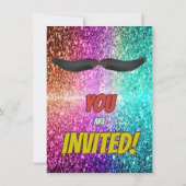 Mustache Facial Hair Hipster Stache Party Einladun Einladung (Rückseite)