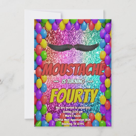 Mustache Facial Hair Hipster Stache Party Einladun Einladung (Vorderseite)