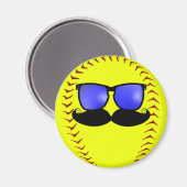 Mustache Fastpech Softball Magnet (Vorderseite/Rückseite)