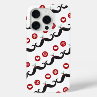 Mustache Funny Face Snowflake Mistletoe Holiday iPhone 15 Pro Hülle