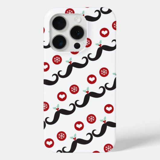 Mustache Funny Face Snowflake Mistletoe Holiday Case-Mate iPhone Hülle (Rückseite)