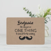 Mustache Funny Trauzeuge oder Trauzeuge Vorschlag Einladung (Stehend Vorderseite)