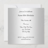 Mustache Geburtstagsparty Einladung Silver (Rückseite)