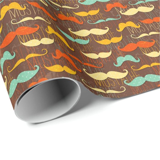 Mustache Geschenkpapier (Rolleneckpunkt)