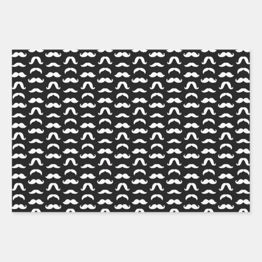 Mustache Geschenkpapier Set (Vorderseite)