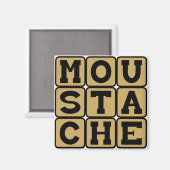 Mustache, Gesichtshaar Magnet (Vorderseite/Rückseite)