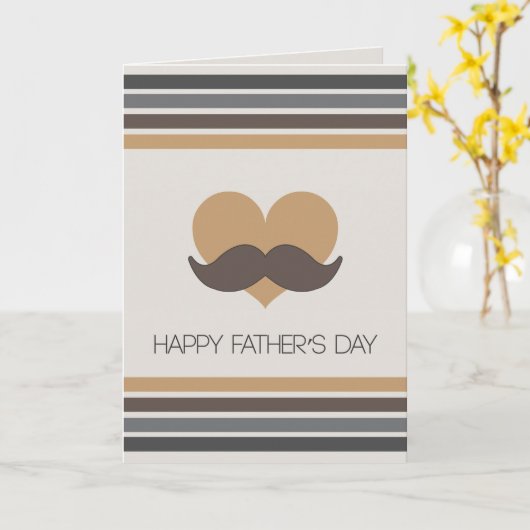 Mustache - Glücklicher Tag des Vaters Karte (Gelbe Blume)