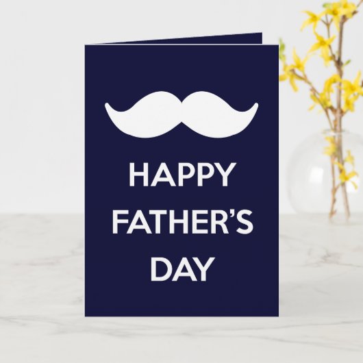 Mustache - Glücklicher Tag des Vaters Karte (Gelbe Blume)