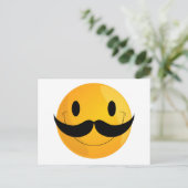 Mustache Happy Face Emoji Postkarte (Stehend Vorderseite)