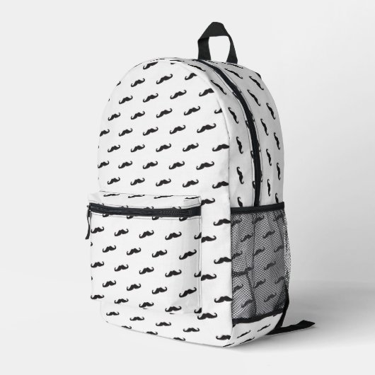 Mustache-Hipster Bedruckter Rucksack (Rückseitige Ecke Rechts)