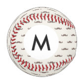 Mustache-Hipster für Monogramm 3 Baseball (Vorderseite Links)