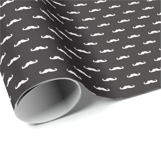 Mustache-Hipster Geschenkpapier (Rolleneckpunkt)