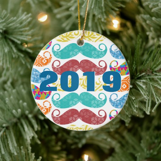 Mustache Hipster Lil Man Baby Keramikornament (Baum)