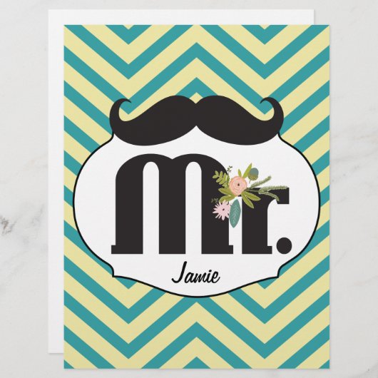 Mustache Hipster Pattern (Vorne/Hinten)