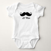 Mustache Hipster Pattern Baby Strampler (Vorderseite)