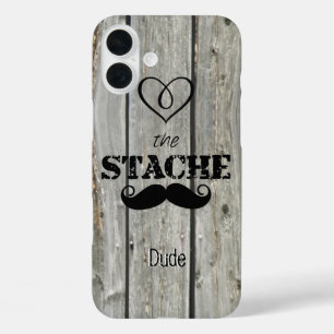 Mustache Hipster Pattern iPhone 16 Plus Hülle