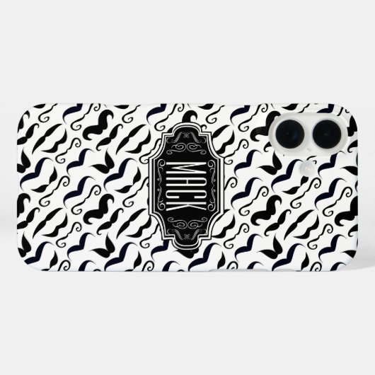 Mustache Hipster Pattern Case-Mate iPhone Hülle (Rückseite (Horizontal))