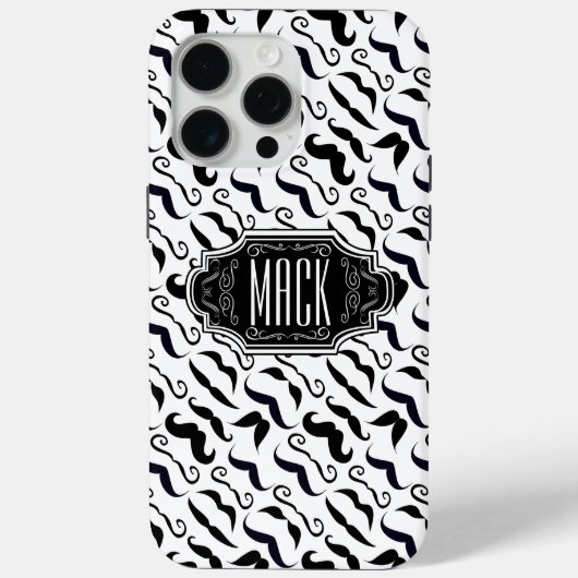 Mustache Hipster Pattern Case-Mate iPhone Hülle (Rückseite)