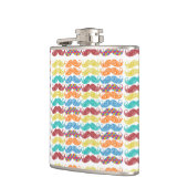 Mustache Hipster Pattern Flachmann (Links)