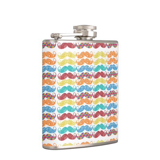 Mustache Hipster Pattern Flachmann (Rechts)
