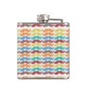 Mustache Hipster Pattern Flachmann (Rückseite)