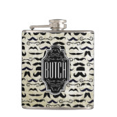 Mustache Hipster Pattern Flachmann (Vorderseite)