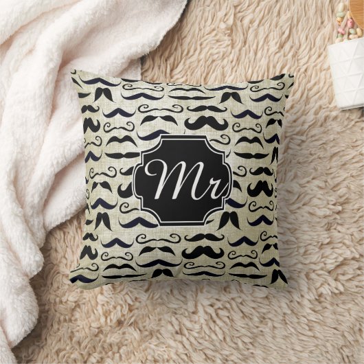 Mustache Hipster Pattern Kissen (Decke)