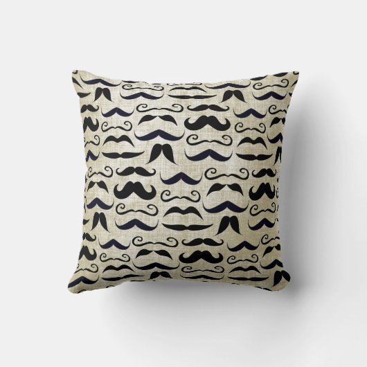 Mustache Hipster Pattern Kissen (Rückseite)