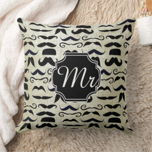 Mustache Hipster Pattern Kissen